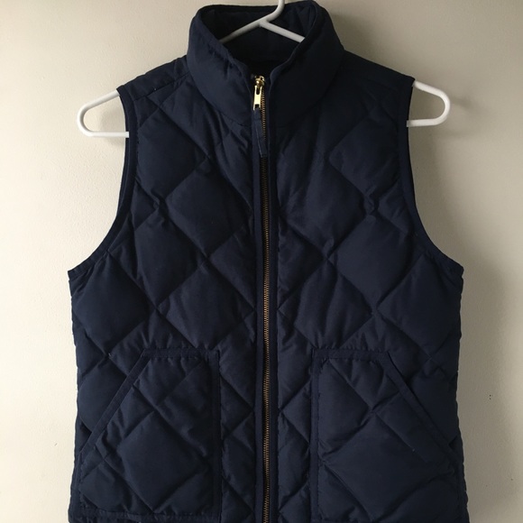 J. CREW Excursion Navy Blue Down Vest Puffer - Picture 2 of 6
